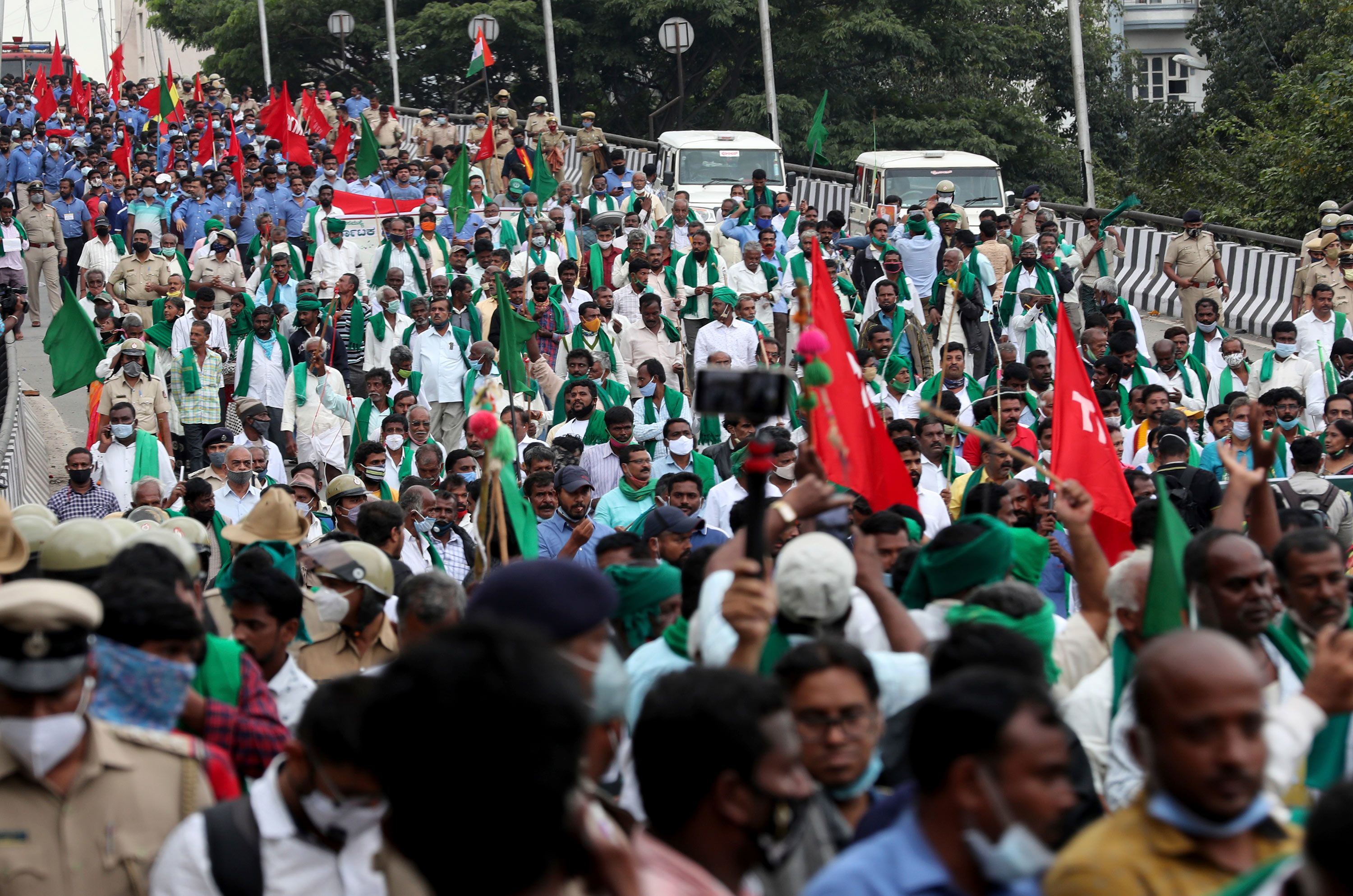 Farmers Protest in Bengaluru against farm laws